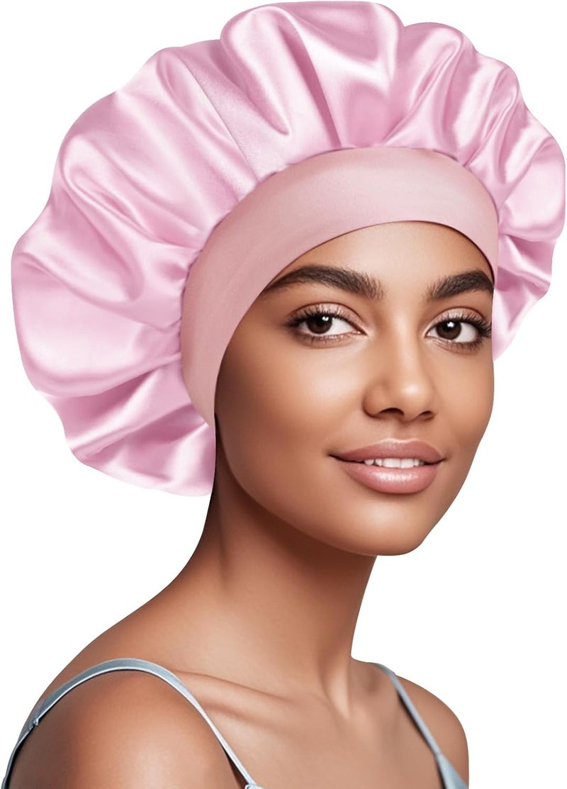 Doitory Store Satin Silk Bonnet for Sleeping, Soft Satin Lined Hair Bonnet for Women, Double Layer Sleep Nightcap - Image 1